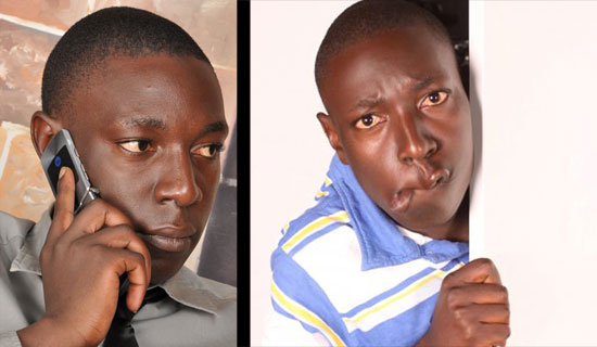 Dolibondo cuts a serious look (above). Left, he is the comedian the fans know. PHOTOS BY EDGAR R. BATTE.