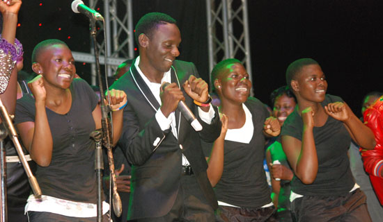 Bugembe during a concert