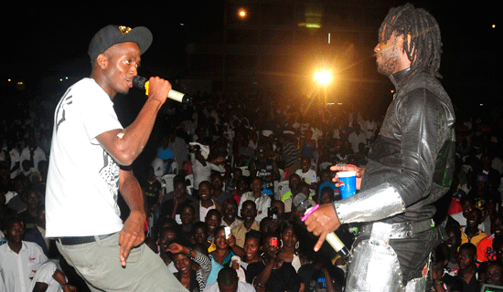 Bebe Cool shares a stage with the oldest son.