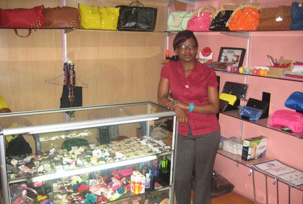 Allen Kabuye says she buys stock for her shop from Dubai, UK and Thailand. PHOTO by Isaac Ssejjombwe 