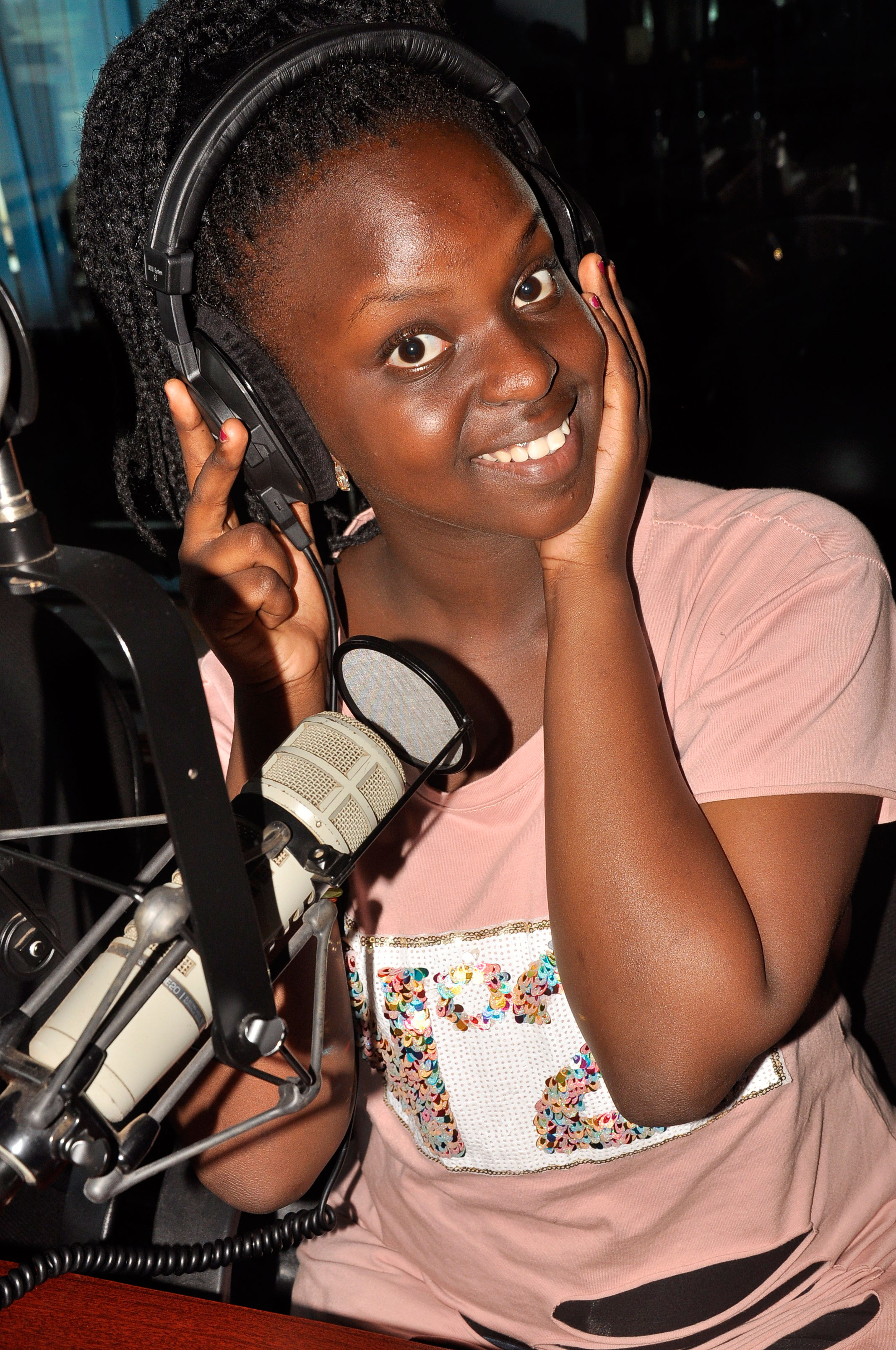 Baby Gloria during an interview at 93.3 KFM studios. Photo by Stephen Otage