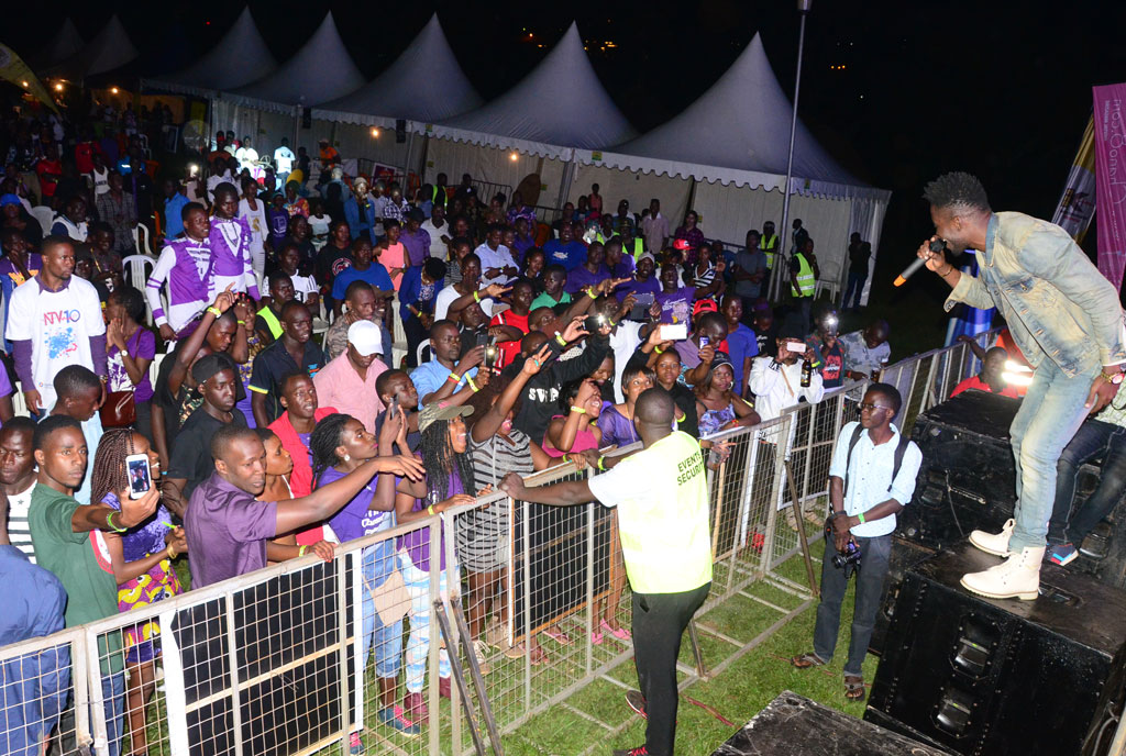 Bobi Wine performing at Purple Party. Photos by Michael Kakumirizi