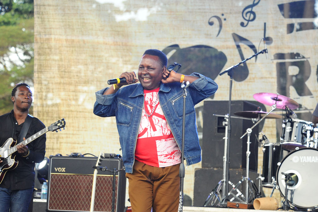 Kabuye Semboga performs at Roast and Rhyme. Photo by Eddie Chicco