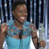 Lupita Nyog’o accepts her Screen Actors’ Guild Best Supporting Actress Award last week