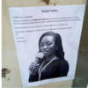 A poster a the entrance of New Vision Head office bans Justine Nameere from accessing the premises