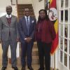 Jack Pemba,CEO Pemba group of companies (C)with Ssebujja Katende (L) Uganda's Ambassador to USA and Deputy Head of Mission Santa Mary Laker Kinyera. Courtesy photo.