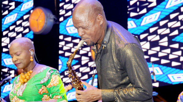 Angelique Kidjo(L) and Isaiah Katumwa performing at the Jazzi show (PHOTOS BY EDDIE CHICCO)